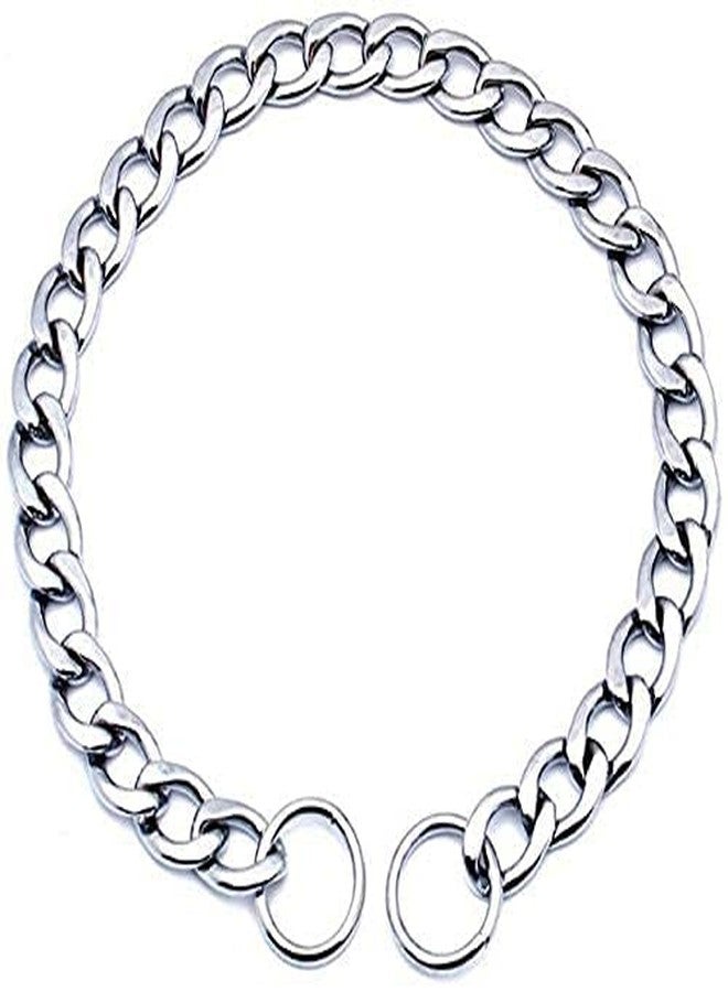 Pups&Pets طوق تدريب ماسي مطلي بالكروم للكلاب من pups&pets، حزام طوق رقبة للكلاب الكبيرة والثقيلة (الدرجة 6) - الطول: 26 بوصة / سمك 1.75 سم مع حلقتين معدنيتين في النهاية لبطاقات تعريف الكلاب - Image 4